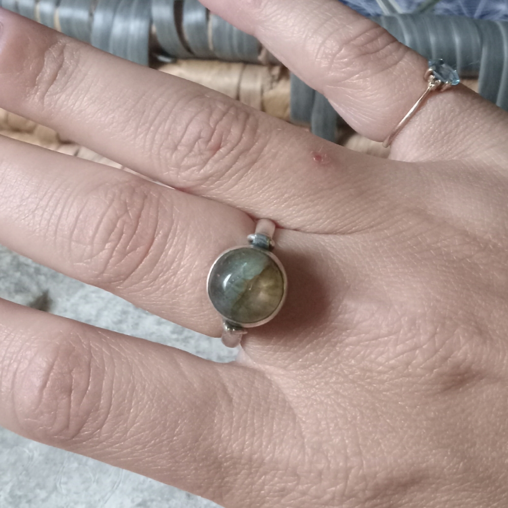 Pill Box Sterling Silver Labradorite Pill Box / Poison Ring